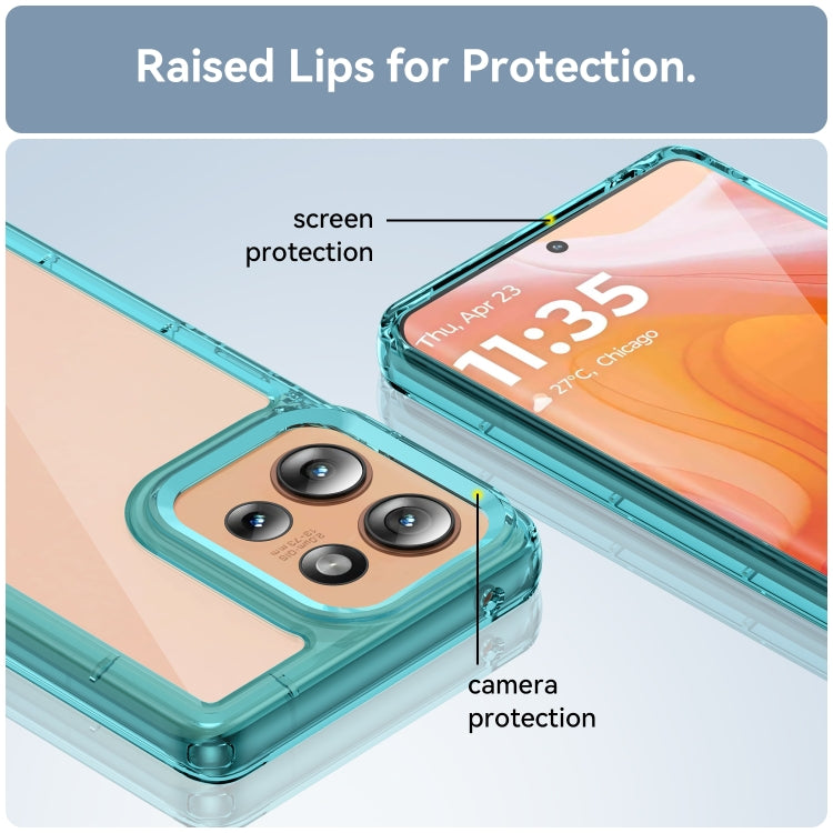 For Motorola Edge 50 Colorful Series Acrylic Hybrid TPU Phone Case(Transparent Blue) - free shipping - PMC TechLife - Order now!