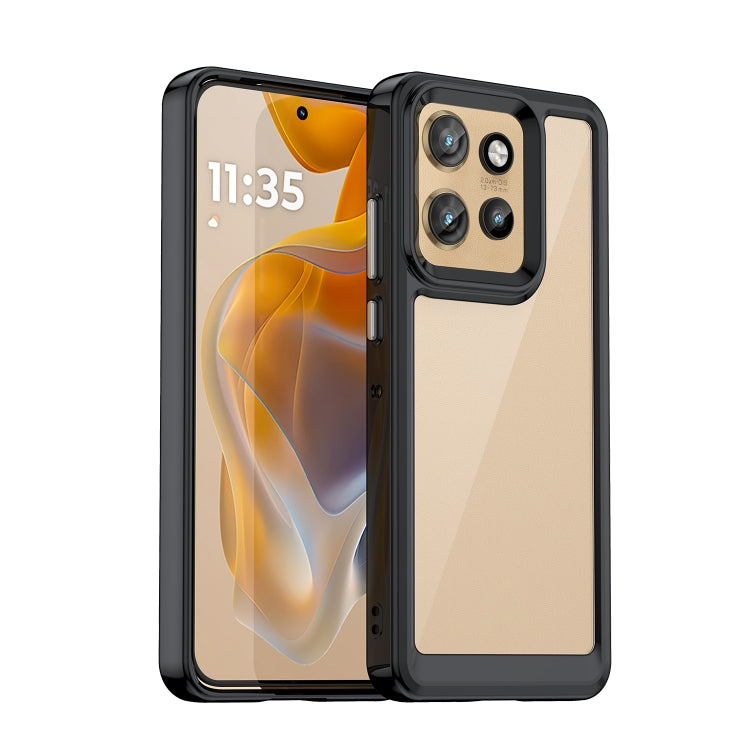 For Motorola Edge 50 Neo Colorful Series Acrylic Hybrid TPU Phone Case(Black) - free shipping - PMC TechLife - Order now!