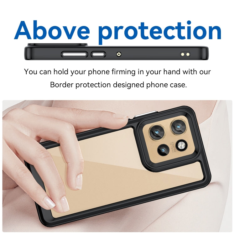 For Motorola Edge 50 Neo Colorful Series Acrylic Hybrid TPU Phone Case(Black) - free shipping - PMC TechLife - Order now!