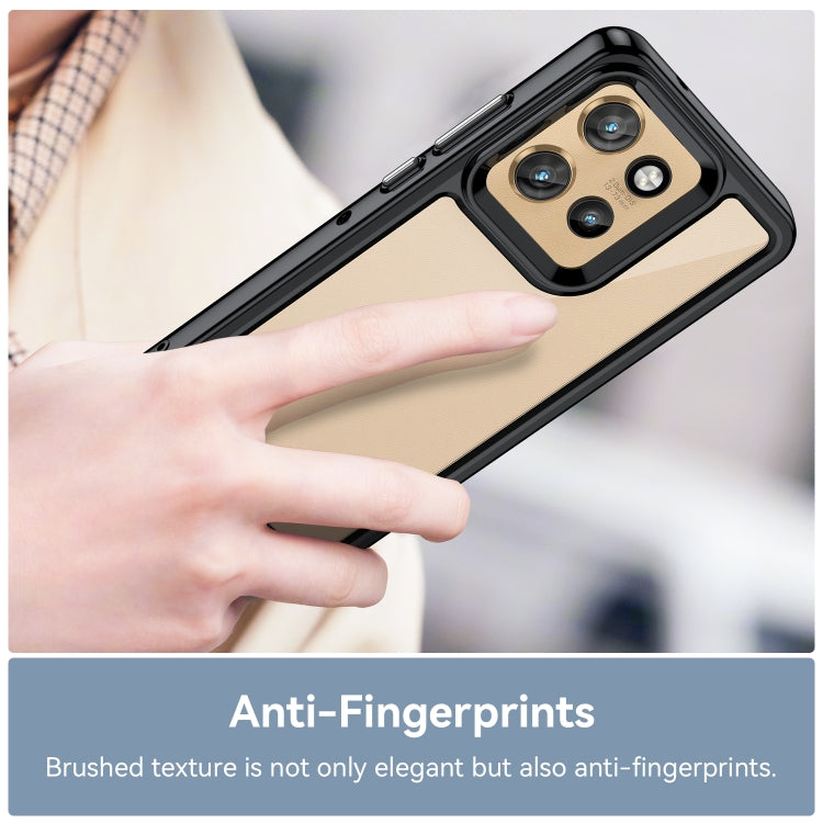 For Motorola Edge 50 Neo Colorful Series Acrylic Hybrid TPU Phone Case(Black) - free shipping - PMC TechLife - Order now!