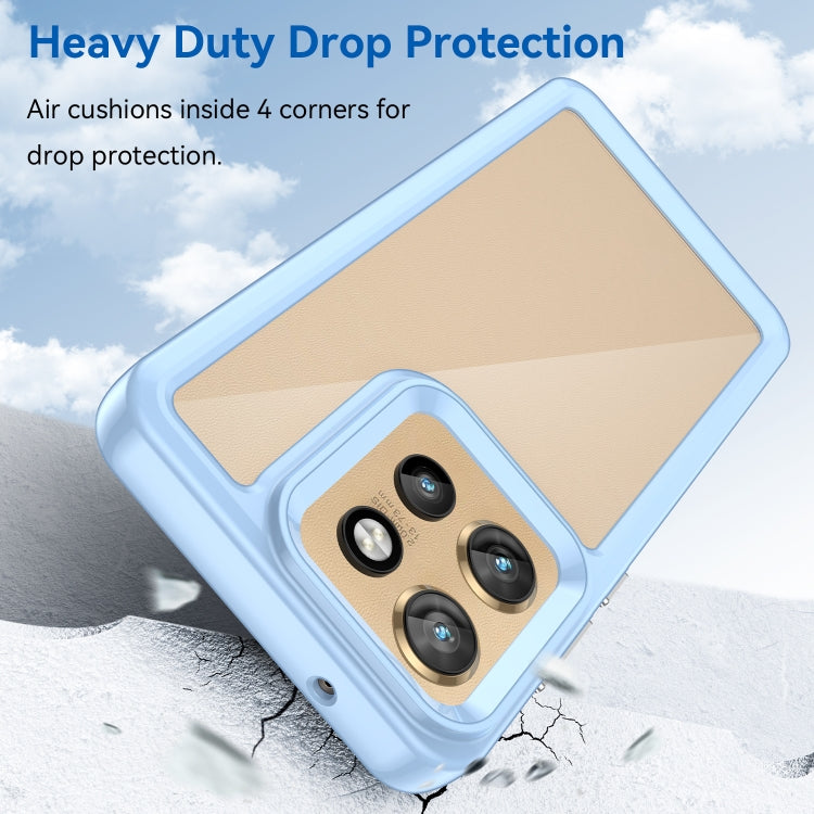 For Motorola Edge 50 Neo Colorful Series Acrylic Hybrid TPU Phone Case(Blue) - free shipping - PMC TechLife - Order now!
