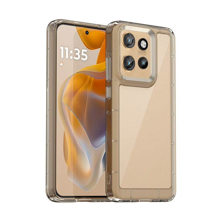 For Motorola Edge 50 Neo Colorful Series Acrylic Hybrid TPU Phone Case(Transparent Grey) - free shipping - PMC TechLife - Order now!