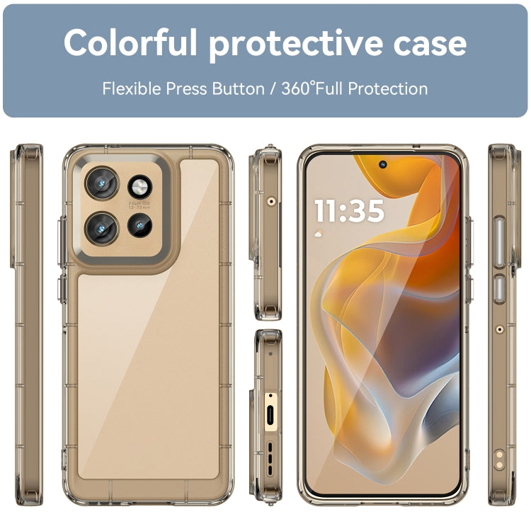 For Motorola Edge 50 Neo Colorful Series Acrylic Hybrid TPU Phone Case(Transparent Grey) - free shipping - PMC TechLife - Order now!
