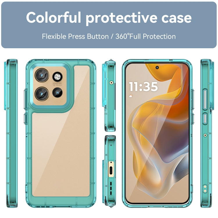 For Motorola Edge 50 Neo Colorful Series Acrylic Hybrid TPU Phone Case(Transparent Blue) - free shipping - PMC TechLife - Order now!