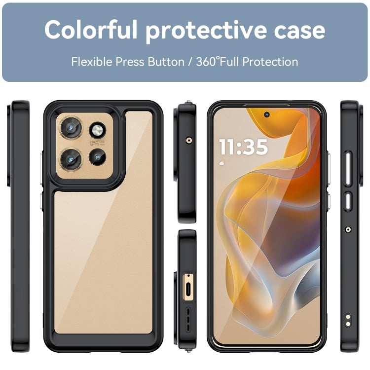 For Motorola Moto S50 Colorful Series Acrylic Hybrid TPU Phone Case(Black) - free shipping - PMC TechLife - Order now!