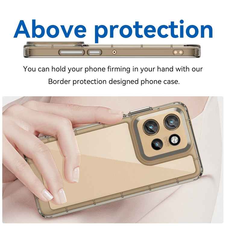 For Motorola Moto S50 Colorful Series Acrylic Hybrid TPU Phone Case(Transparent Grey) - free shipping - PMC TechLife - Order now!