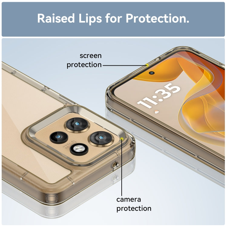 For Motorola Moto S50 Colorful Series Acrylic Hybrid TPU Phone Case(Transparent Grey) - free shipping - PMC TechLife - Order now!