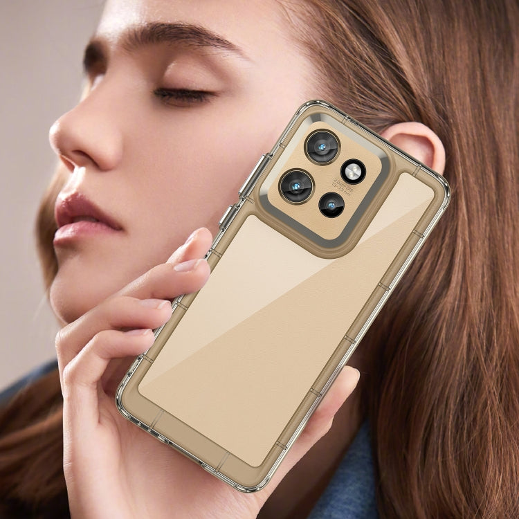 For Motorola Moto S50 Colorful Series Acrylic Hybrid TPU Phone Case(Transparent Grey) - free shipping - PMC TechLife - Order now!