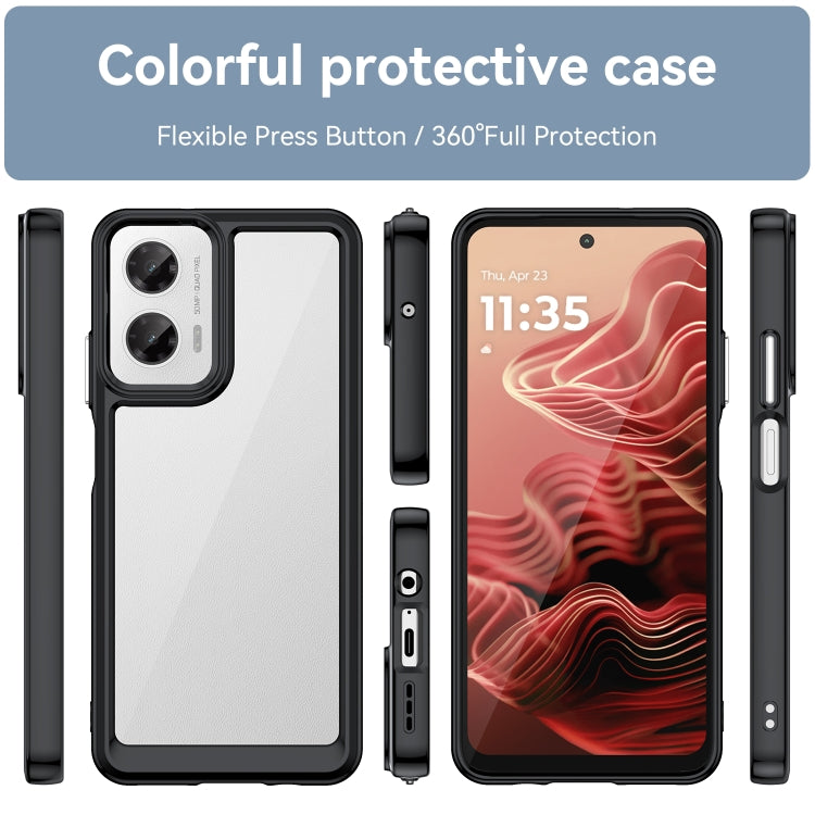 For Motorola Moto G35 5G Colorful Series Acrylic Hybrid TPU Phone Case(Black) - free shipping - PMC TechLife - Order now!