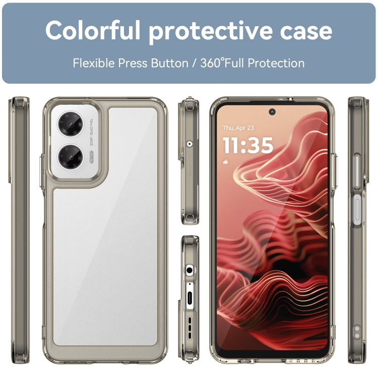 For Motorola Moto G35 5G Colorful Series Acrylic Hybrid TPU Phone Case(Transparent Grey) - free shipping - PMC TechLife - Order now!