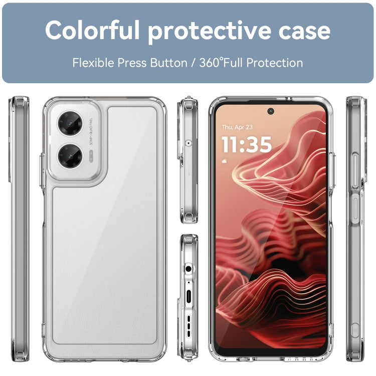 For Motorola Moto G35 5G Colorful Series Acrylic Hybrid TPU Phone Case(Transparent) - free shipping - PMC TechLife - Order now!