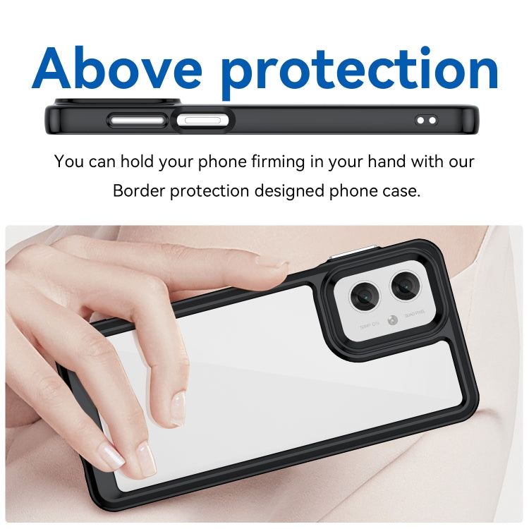 For Motorola Moto G55 5G Colorful Series Acrylic Hybrid TPU Phone Case(Black) - free shipping - PMC TechLife - Order now!