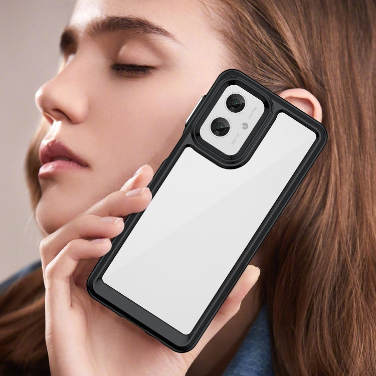 For Motorola Moto G55 5G Colorful Series Acrylic Hybrid TPU Phone Case(Black) - free shipping - PMC TechLife - Order now!