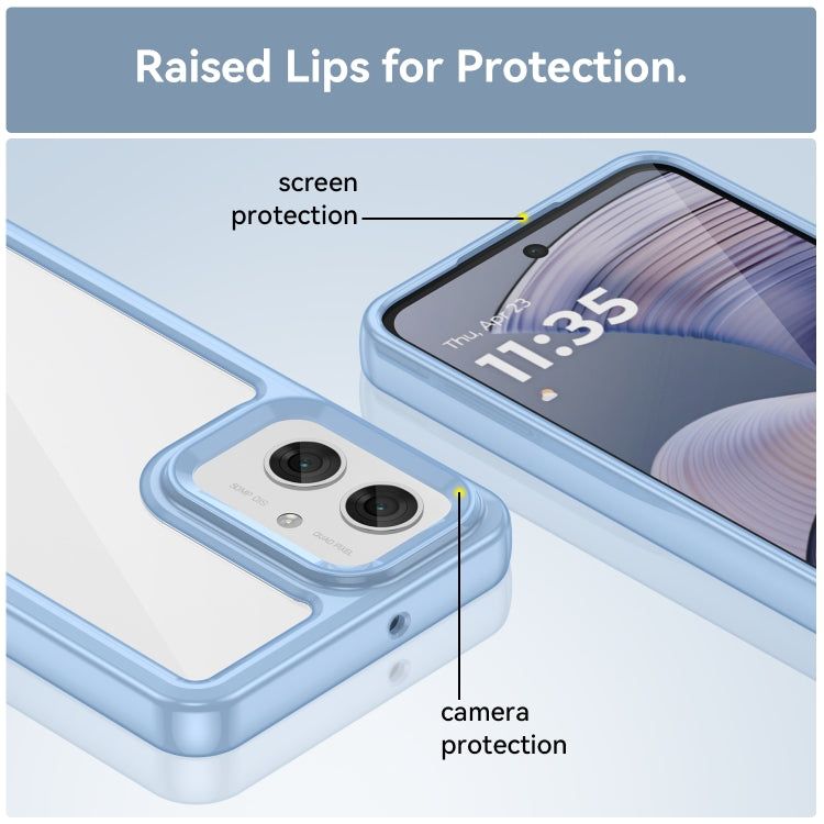 For Motorola Moto G55 5G Colorful Series Acrylic Hybrid TPU Phone Case(Blue) - free shipping - PMC TechLife - Order now!
