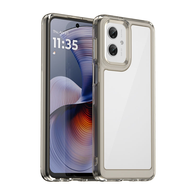 For Motorola Moto G55 5G Colorful Series Acrylic Hybrid TPU Phone Case(Transparent Grey) - free shipping - PMC TechLife - Order now!