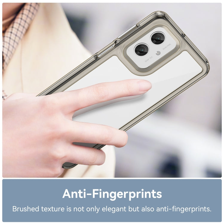 For Motorola Moto G55 5G Colorful Series Acrylic Hybrid TPU Phone Case(Transparent Grey) - free shipping - PMC TechLife - Order now!
