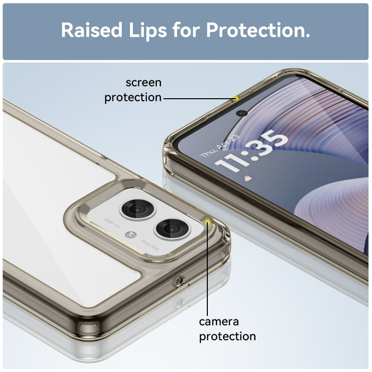 For Motorola Moto G55 5G Colorful Series Acrylic Hybrid TPU Phone Case(Transparent Grey) - free shipping - PMC TechLife - Order now!