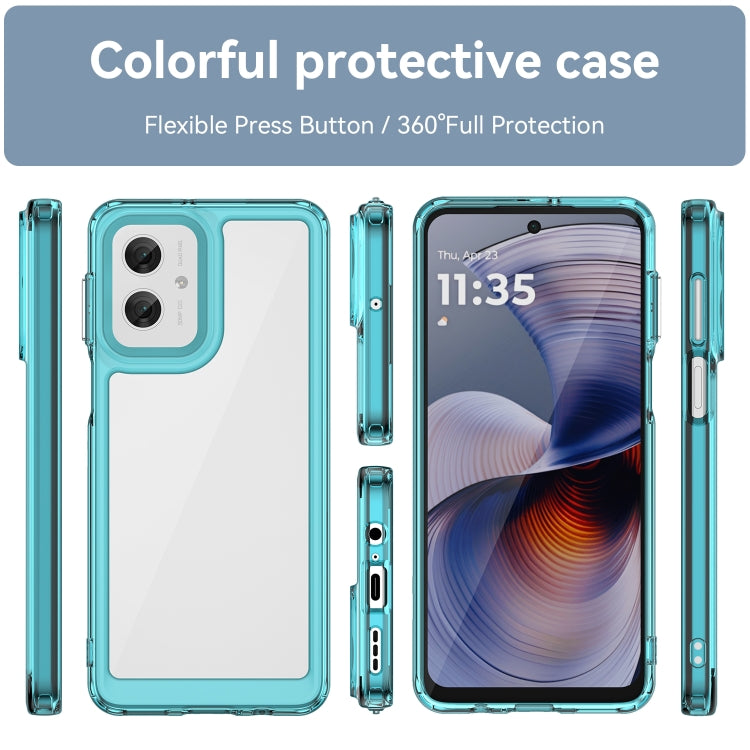 For Motorola Moto G55 5G Colorful Series Acrylic Hybrid TPU Phone Case(Transparent Blue) - free shipping - PMC TechLife - Order now!