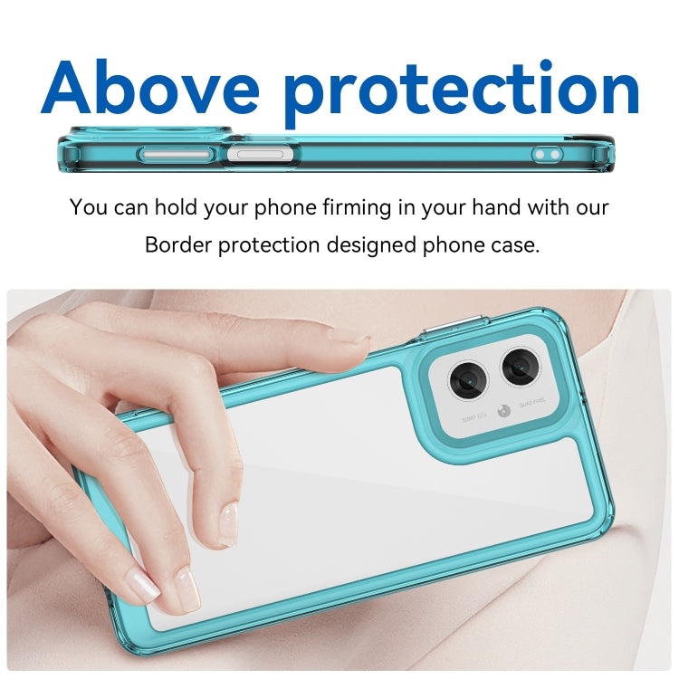 For Motorola Moto G55 5G Colorful Series Acrylic Hybrid TPU Phone Case(Transparent Blue) - free shipping - PMC TechLife - Order now!