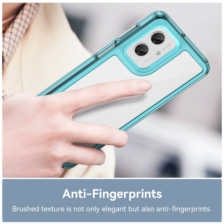 For Motorola Moto G55 5G Colorful Series Acrylic Hybrid TPU Phone Case(Transparent Blue) - free shipping - PMC TechLife - Order now!