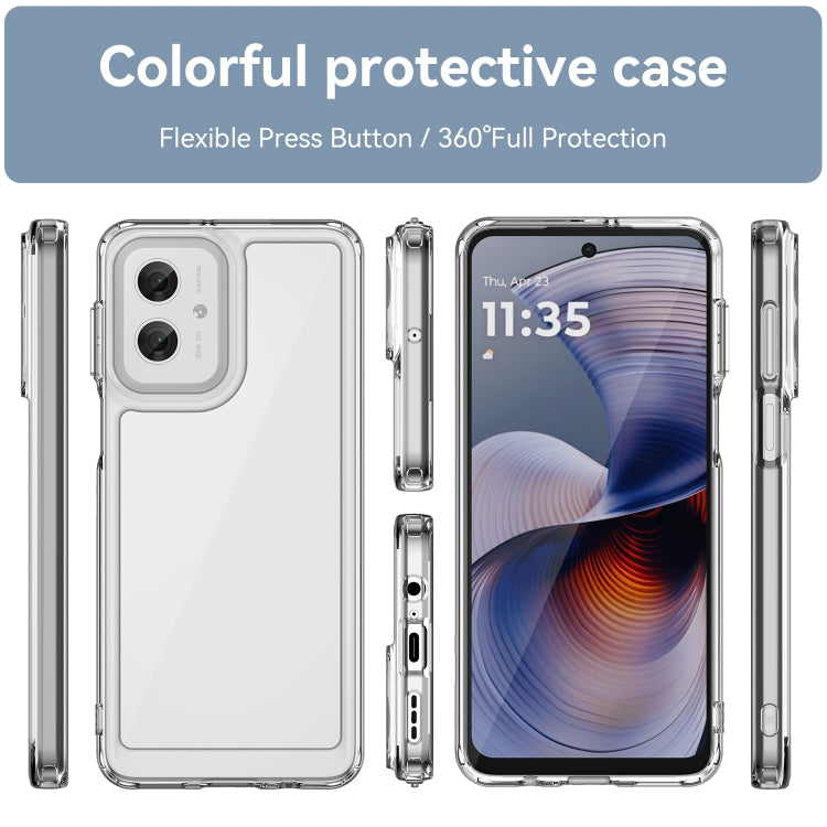 For Motorola Moto G55 5G Colorful Series Acrylic Hybrid TPU Phone Case(Transparent) - free shipping - PMC TechLife - Order now!