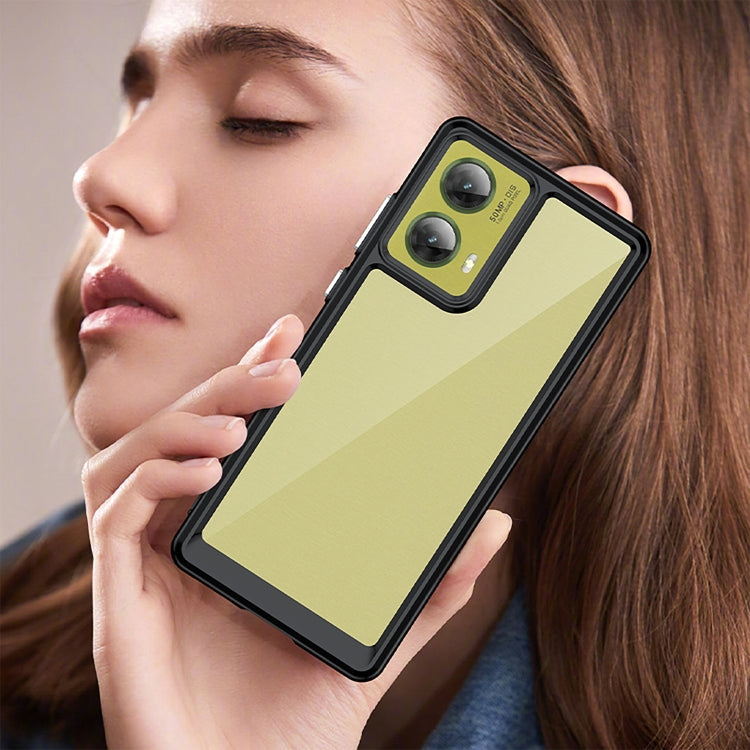 For Motorola Moto G85 Colorful Series Acrylic Hybrid TPU Phone Case(Black) - free shipping - PMC TechLife - Order now!