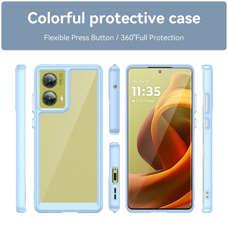 For Motorola Moto G85 Colorful Series Acrylic Hybrid TPU Phone Case(Blue) - free shipping - PMC TechLife - Order now!