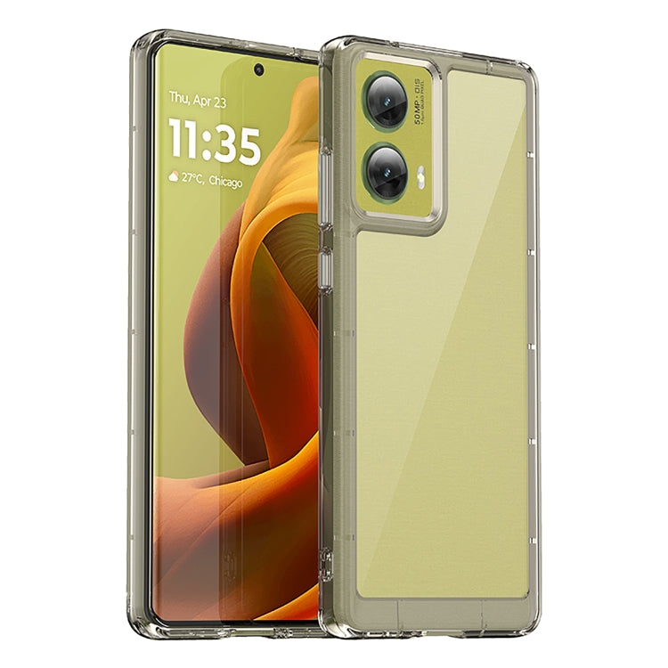 For Motorola Moto G85 Colorful Series Acrylic Hybrid TPU Phone Case(Transparent Grey) - free shipping - PMC TechLife - Order now!