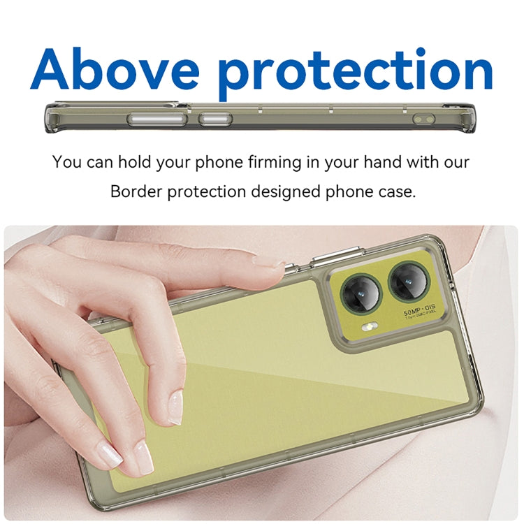 For Motorola Moto G85 Colorful Series Acrylic Hybrid TPU Phone Case(Transparent Grey) - free shipping - PMC TechLife - Order now!