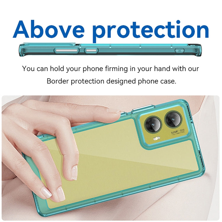 For Motorola Moto G85 Colorful Series Acrylic Hybrid TPU Phone Case(Transparent Blue) - free shipping - PMC TechLife - Order now!