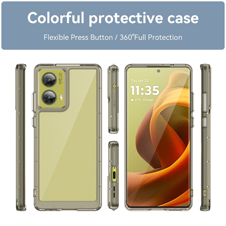 For Motorola S50 Neo Colorful Series Acrylic Hybrid TPU Phone Case(Transparent Grey) - free shipping - PMC TechLife - Order now!