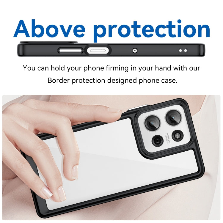 For Motorola Moto G75 5G Colorful Series Acrylic Hybrid TPU Phone Case(Black) - free shipping - PMC TechLife - Order now!