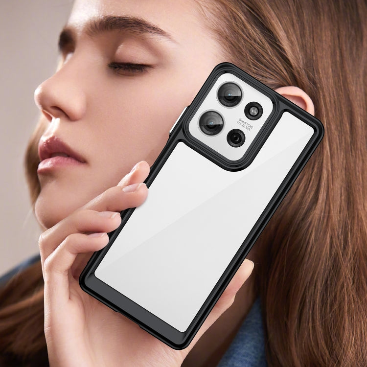 For Motorola Moto G75 5G Colorful Series Acrylic Hybrid TPU Phone Case(Black) - free shipping - PMC TechLife - Order now!