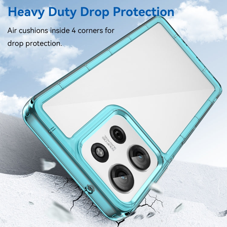 For Motorola Moto G75 5G Colorful Series Acrylic Hybrid TPU Phone Case(Transparent Blue) - free shipping - PMC TechLife - Order now!
