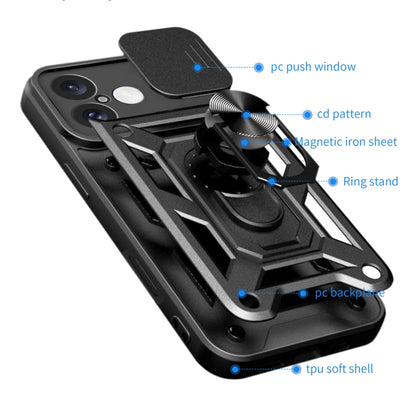 For iPhone 16 Sliding Camera Cover Design TPU+PC Phone Case(Blue) - iPhone 16 Cases by PMC Jewellery | Online Shopping South Africa | PMC Jewellery | Buy Now Pay Later Mobicred