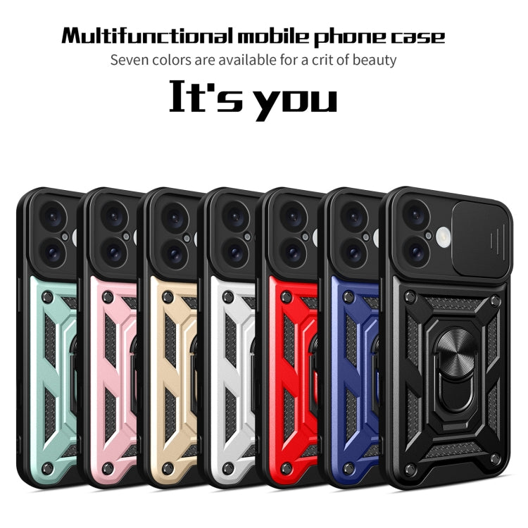 For iPhone 16 Sliding Camera Cover Design TPU+PC Phone Case(Silver) - iPhone 16 Cases by PMC Jewellery | Online Shopping South Africa | PMC Jewellery | Buy Now Pay Later Mobicred