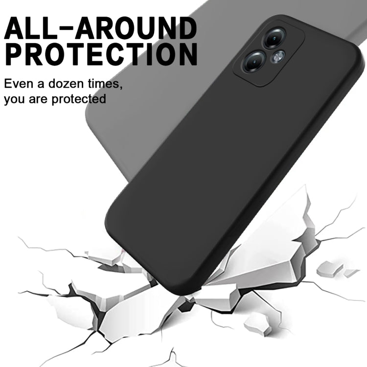 For Motorola Moto G14 Pure Color Liquid Silicone Shockproof Phone Case(Black) - Motorola Cases by PMC Jewellery | Online Shopping South Africa | PMC Jewellery | Buy Now Pay Later Mobicred