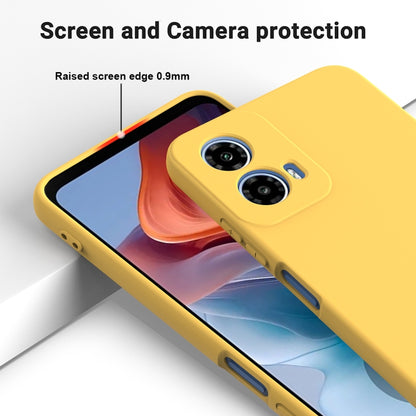 For Motorola Moto G Power 2024 Pure Color Liquid Silicone Shockproof Phone Case(Yellow) - Motorola Cases by PMC Jewellery | Online Shopping South Africa | PMC Jewellery | Buy Now Pay Later Mobicred