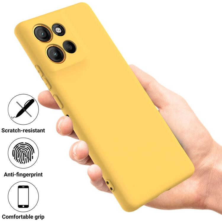 For Motorola Moto G15 Solid Color Liquid Silicone Dropproof Full Coverage Phone Case(Yellow) - free shipping - PMC TechLife - Order now!
