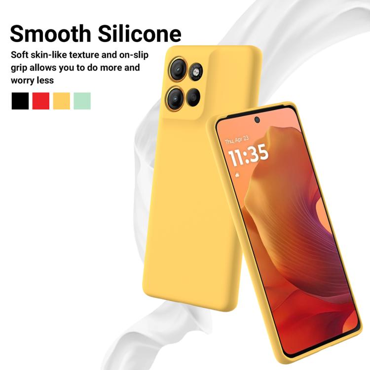 For Motorola Moto G15 Power Solid Color Liquid Silicone Dropproof Full Coverage Phone Case(Yellow) - free shipping - PMC TechLife - Order now!
