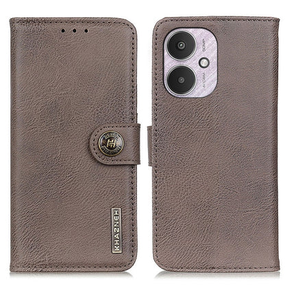 For Xiaomi Redmi 13C KHAZNEH Cowhide Texture Flip Leather Phone Case(Khaki) - 13C Cases by PMC Jewellery | Online Shopping South Africa | PMC Jewellery | Buy Now Pay Later Mobicred