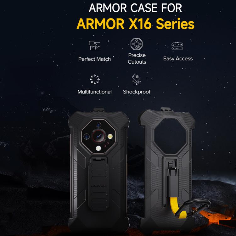 For Ulefone Armor X16 / X16 Pro Ulefone Back Clip Phone Case with Carabiner(Black) - free shipping - PMC TechLife - Order now!