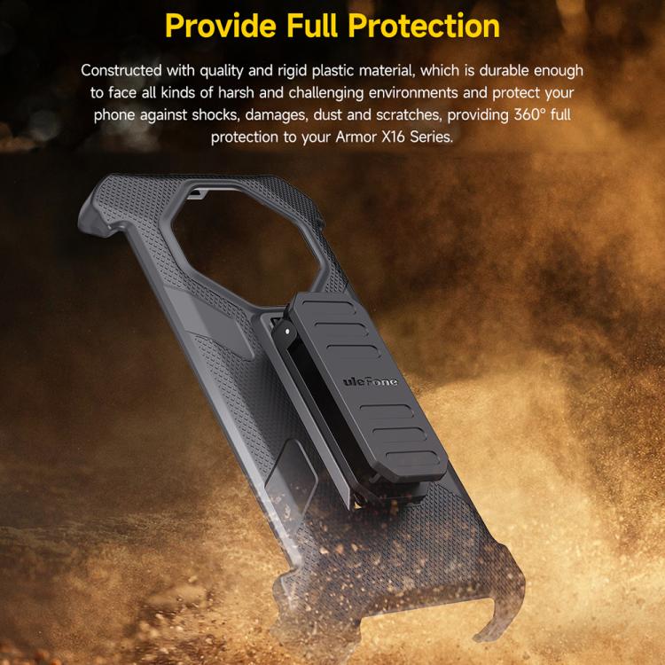 For Ulefone Armor X16 / X16 Pro Ulefone Back Clip Phone Case with Carabiner(Black) - free shipping - PMC TechLife - Order now!