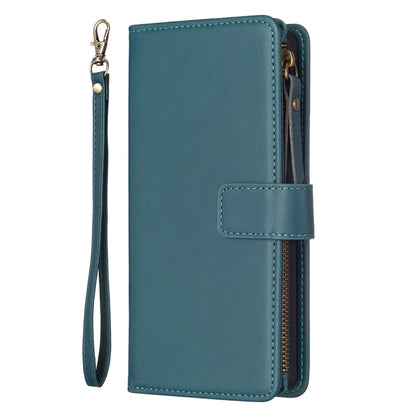 For vivo Y11 / Y15 / Y12 / Y17 9 Card Slots Zipper Wallet Leather Flip Phone Case(Green) - vivo Cases by PMC Jewellery | Online Shopping South Africa | PMC Jewellery | Buy Now Pay Later Mobicred