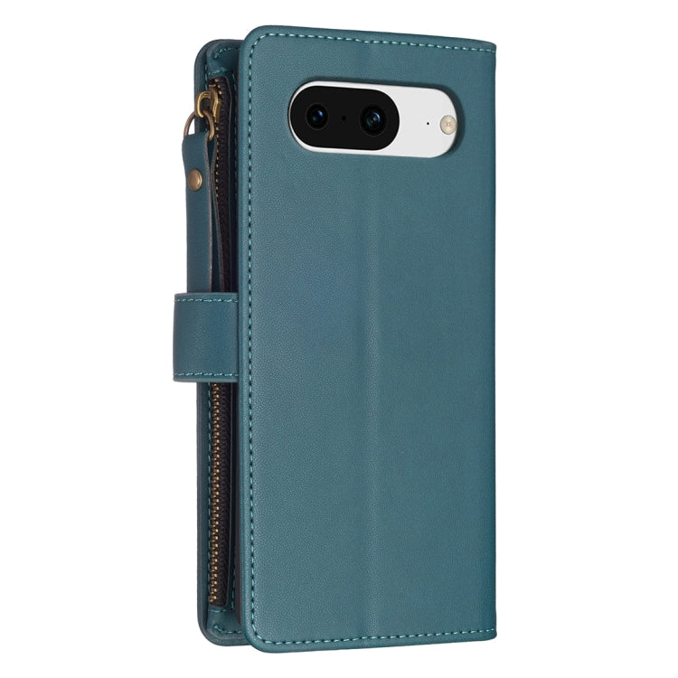 For Google Pixel 8 9 Card Slots Zipper Wallet Leather Flip Phone Case(Green) - Google Cases by PMC Jewellery | Online Shopping South Africa | PMC Jewellery | Buy Now Pay Later Mobicred