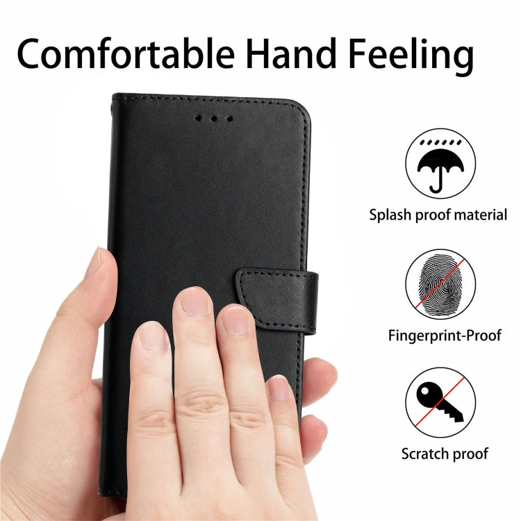 For iPhone 16 Pro Max Genuine Leather Fingerprint-proof Flip Phone Case(Black) - iPhone 16 Pro Max Cases by PMC Jewellery | Online Shopping South Africa | PMC Jewellery | Buy Now Pay Later Mobicred