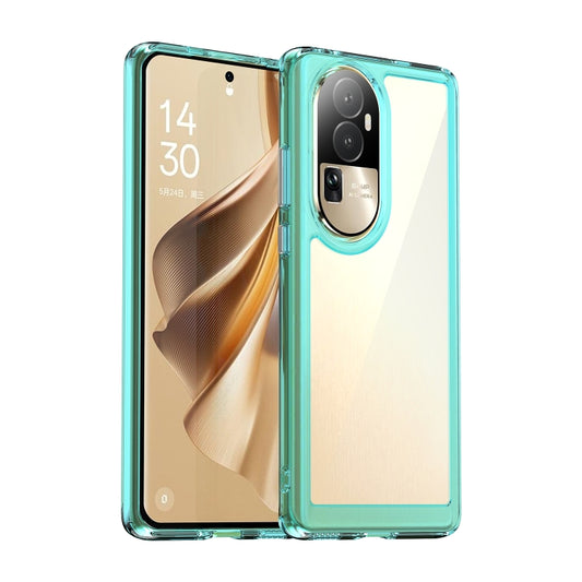 For OPPO Reno10 Pro+ Colorful Series Acrylic Hybrid TPU Phone Case(Transparent Blue) - OPPO Cases by PMC Jewellery | Online Shopping South Africa | PMC Jewellery