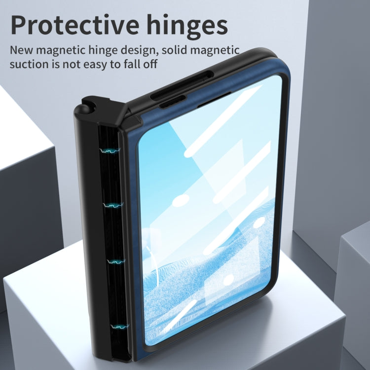 For Google Pixel Fold Integrated Napa Texture All-inclusive Phone Case with Pen Slot(Blue) - Google Cases by PMC TechLife | Online Shopping South Africa | PMC TechLife | Buy Now Pay Later Mobicred