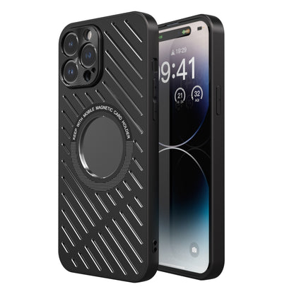 For iPhone 14 Pro R-JUST RJ57 CD Pattern MagSafe Cooling Phone Case(Black) - iPhone 14 Pro Cases by R-JUST | Online Shopping South Africa | PMC Jewellery