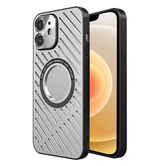 For iPhone 12 R-JUST RJ57 CD Pattern MagSafe Cooling Phone Case(Silver) - iPhone 12 / 12 Pro Cases by R-JUST | Online Shopping South Africa | PMC Jewellery